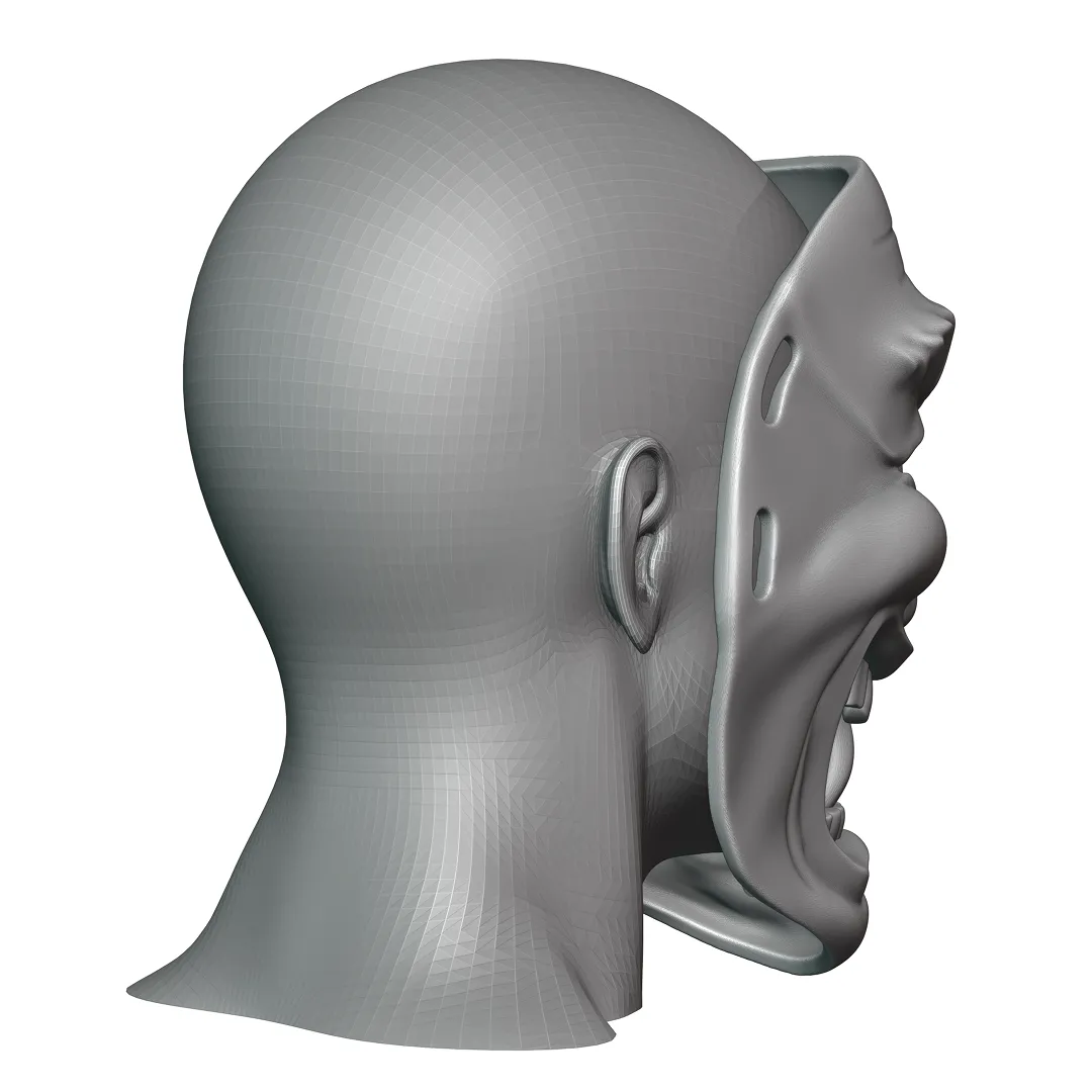 Clown Joker Oni Mask 3D print model