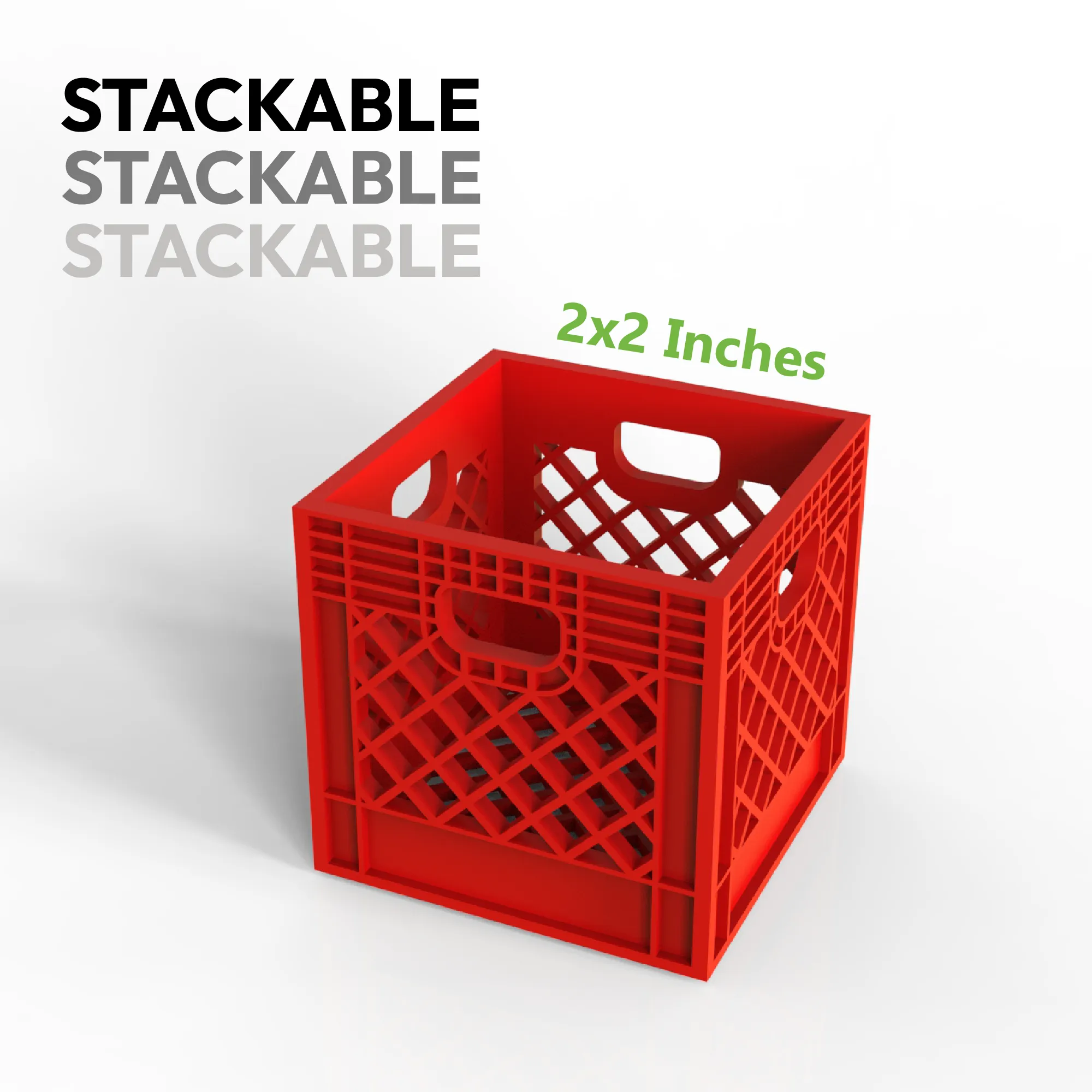 Miniature Milk Crate, Stackable Mini Milk Crate, 3D STL File