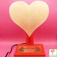 Retro Heart Lamp with Customizable Text-0