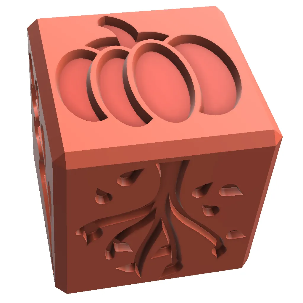 Educational Autumn Fall Impression/Stamp Cube for playdough