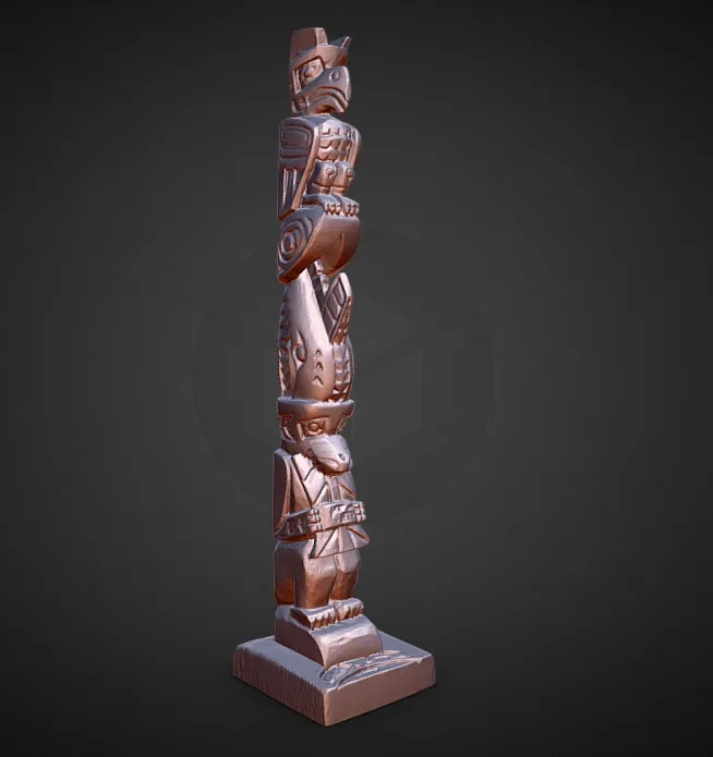 totem pole ORCA WOLF EAGLE