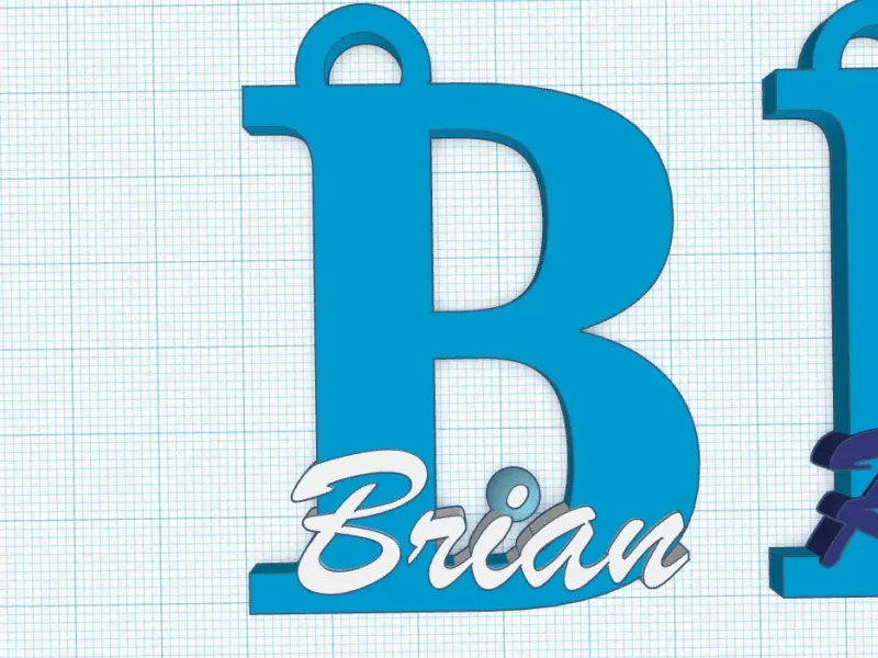 Llavero con Inicial y Nombre Brian