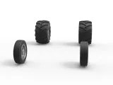 Wheel set of Vintage 2wd Pulling truck Scale 1:25-2