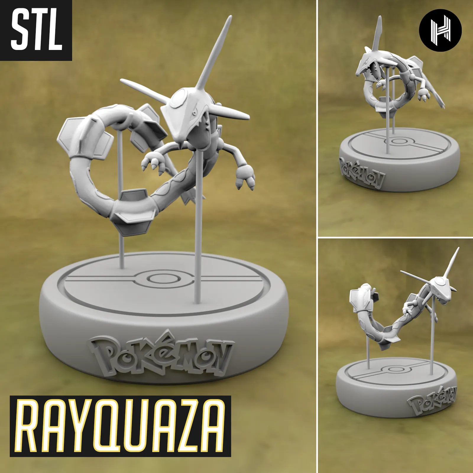 Rayquaza - (Pokémon) - STL - Impression 3D