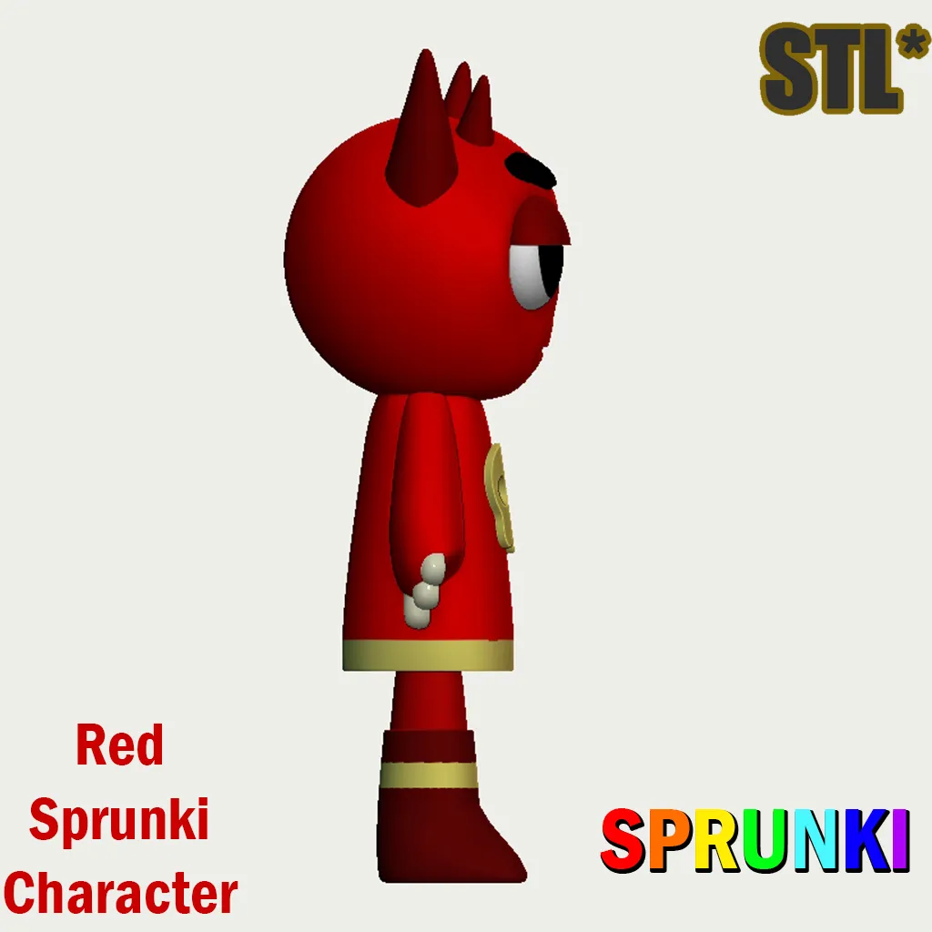Red Raddy STL Sprunki Incredibox STL 3D Character Fanart