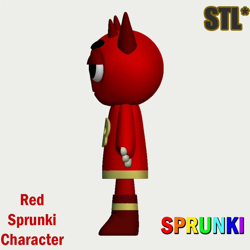 Red Raddy STL Sprunki Incredibox STL 3D Character Fanart
