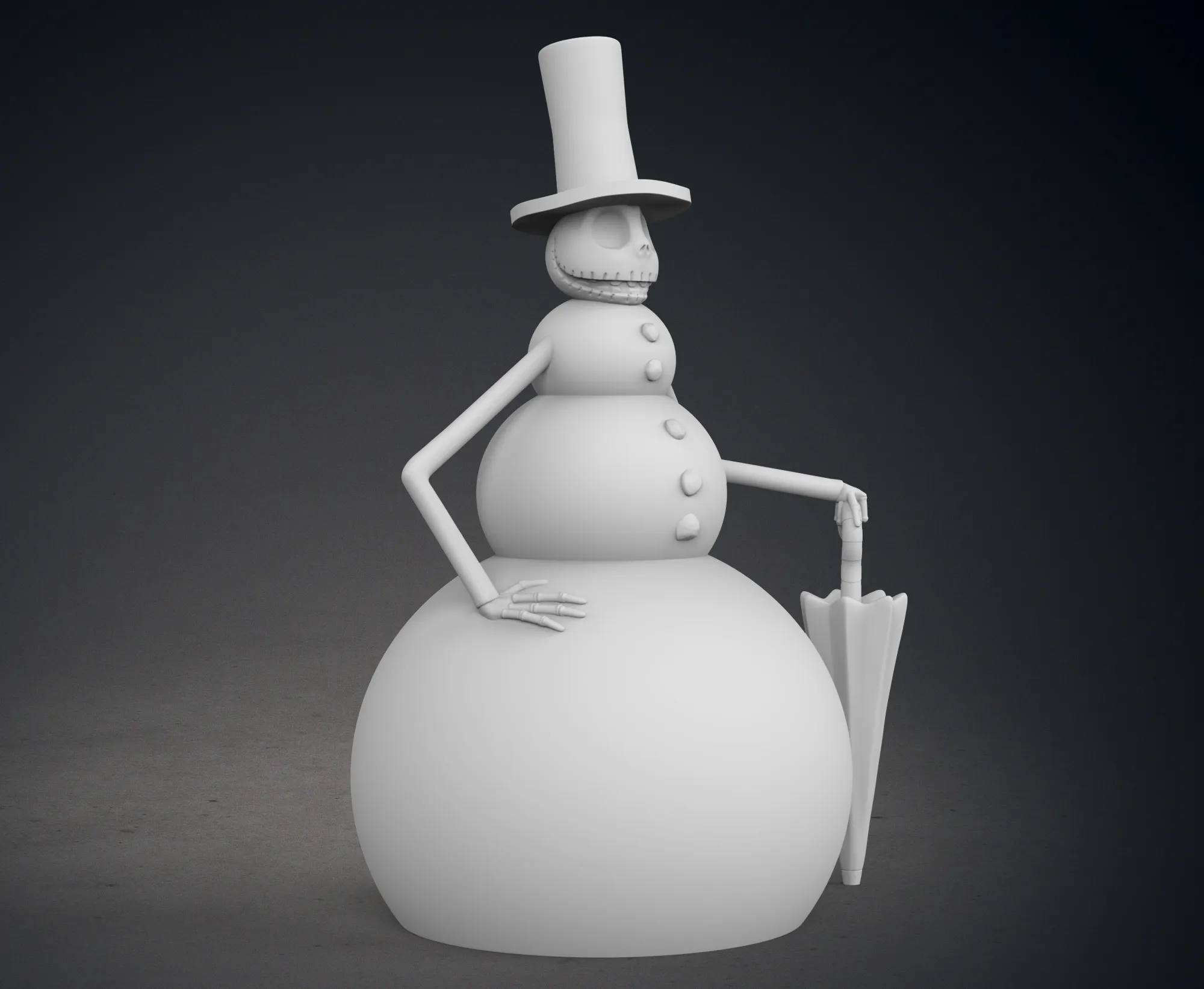 Nightmare Before Christmas Jack Skellington as a Snowman