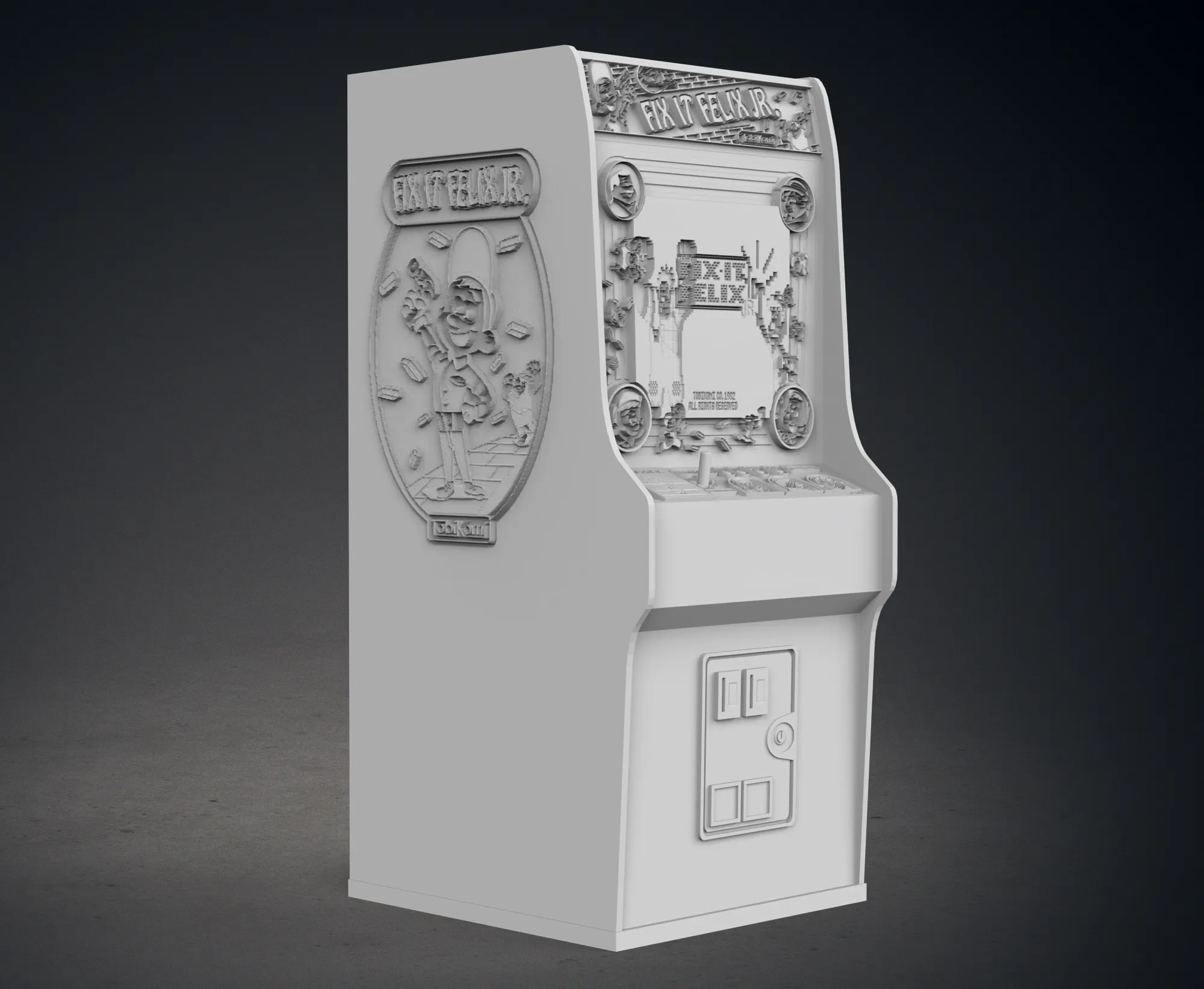 Fix It Felix Jr. Arcade Cabinet with Lithophane