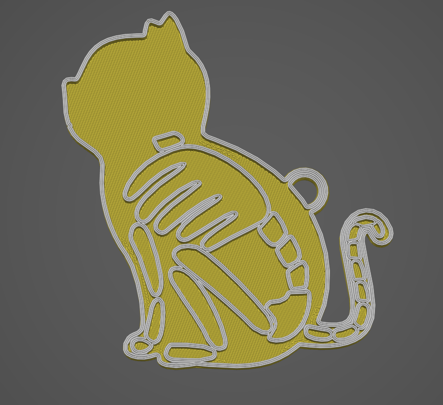 Cat skeleton keychain lithophane