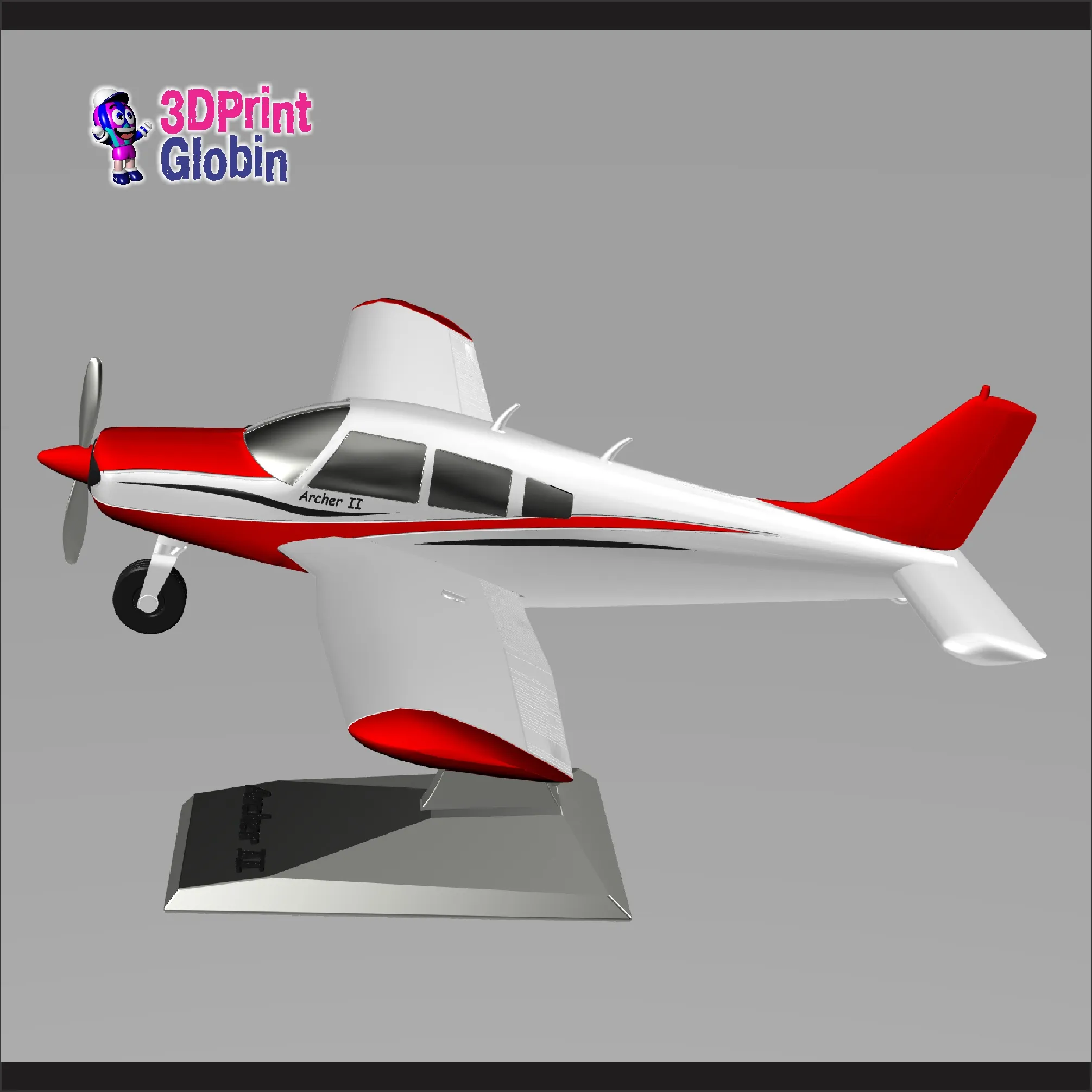 Avioneta Piper PA-28 Archer 2 - Incluye soporte base
