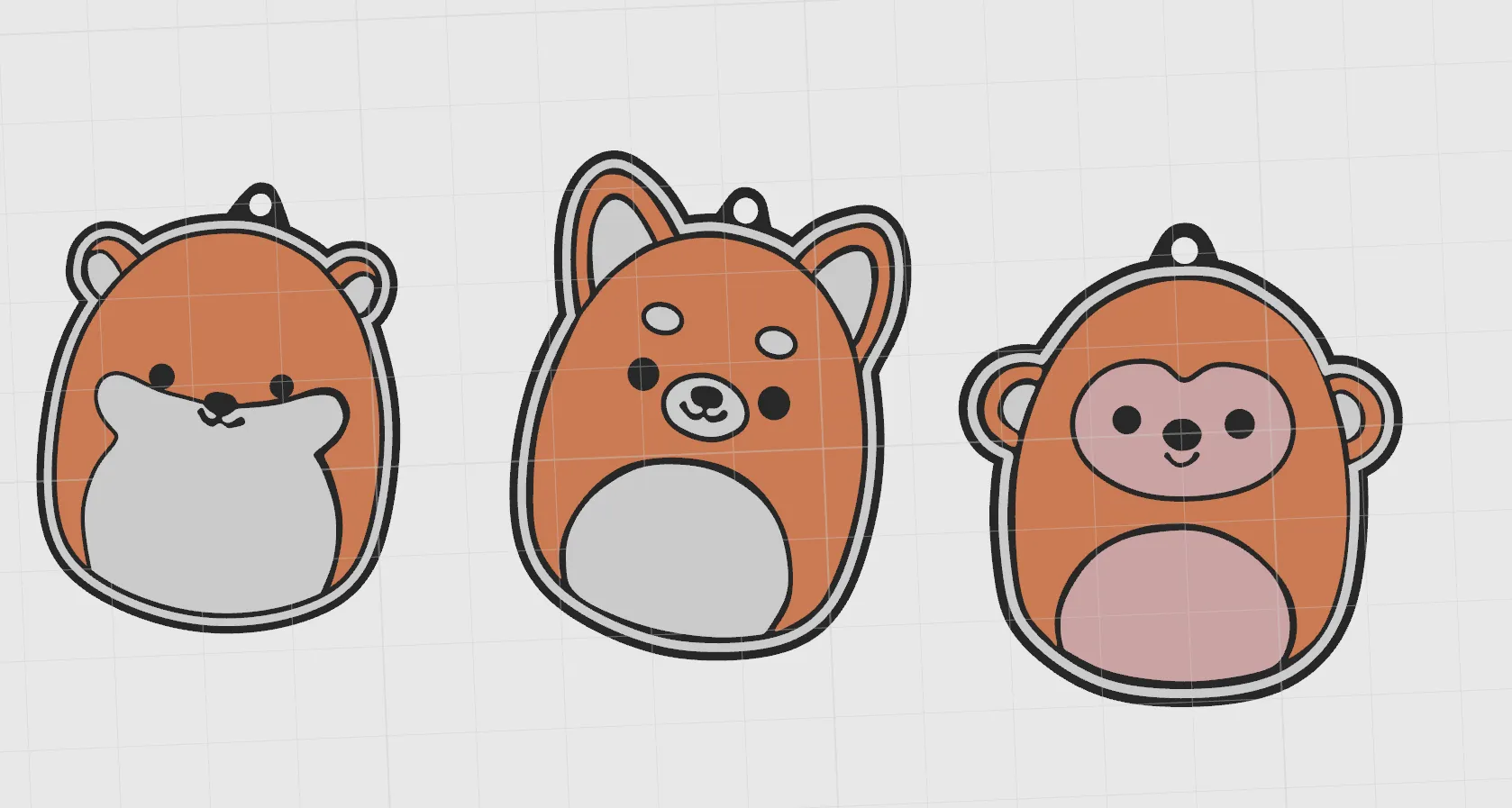 keychain pack animal funny cute normal reverse!