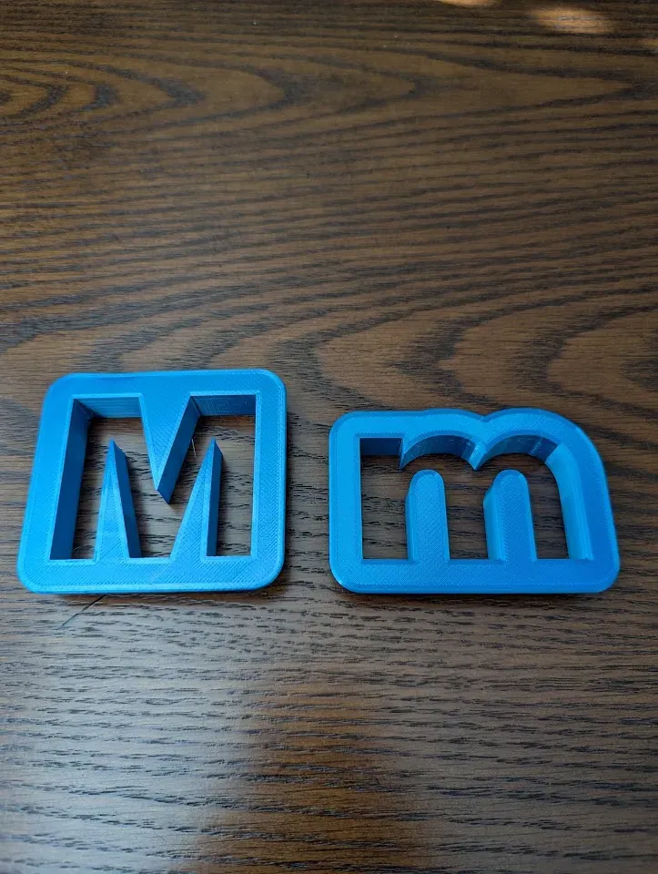 Letter M Alphabet Upper & Lower Case Cookie Cutter