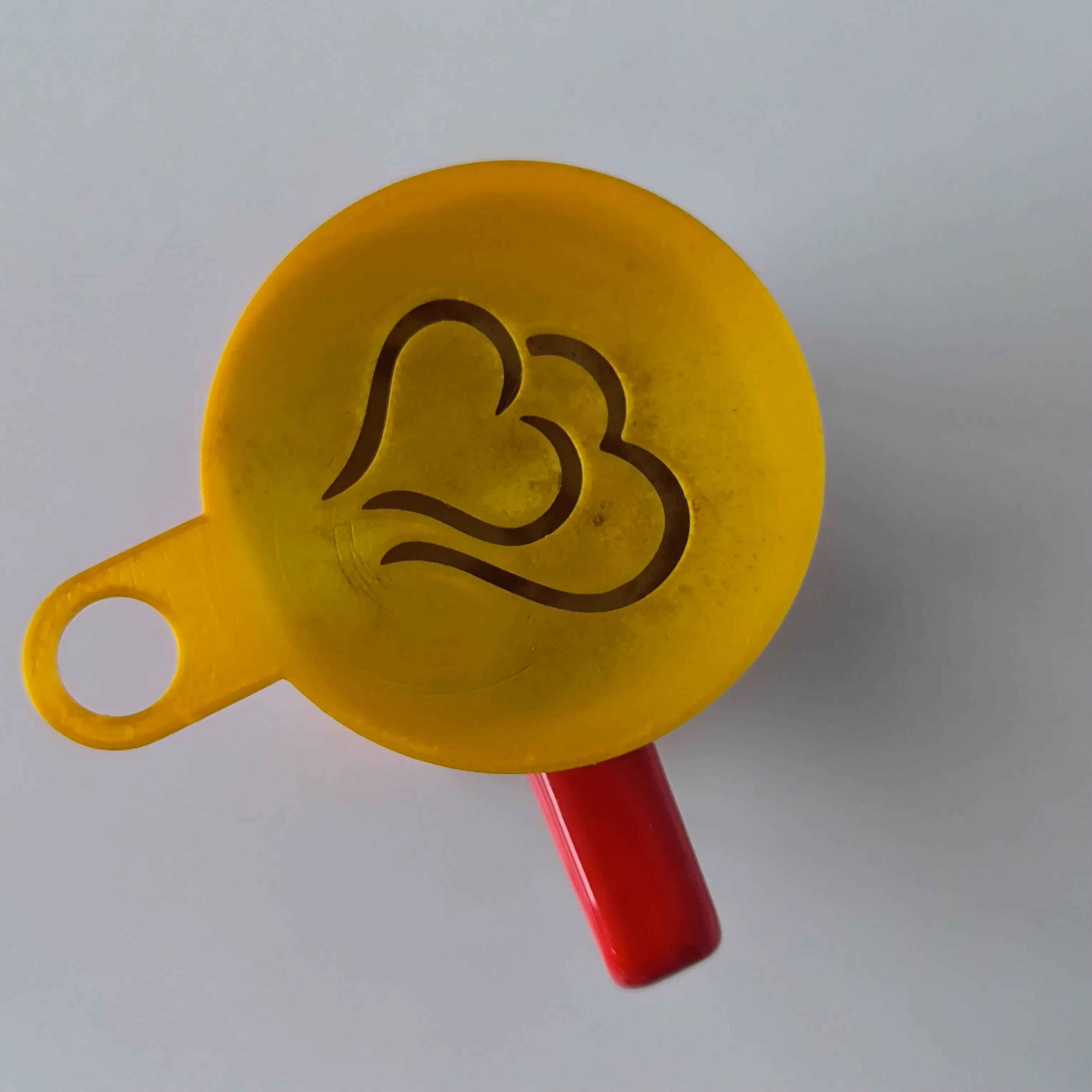Easy-to-use 3D-printed latte art tool.
