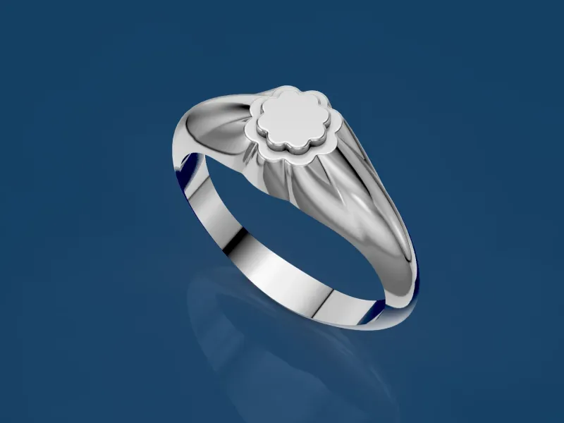 flower top signet ring