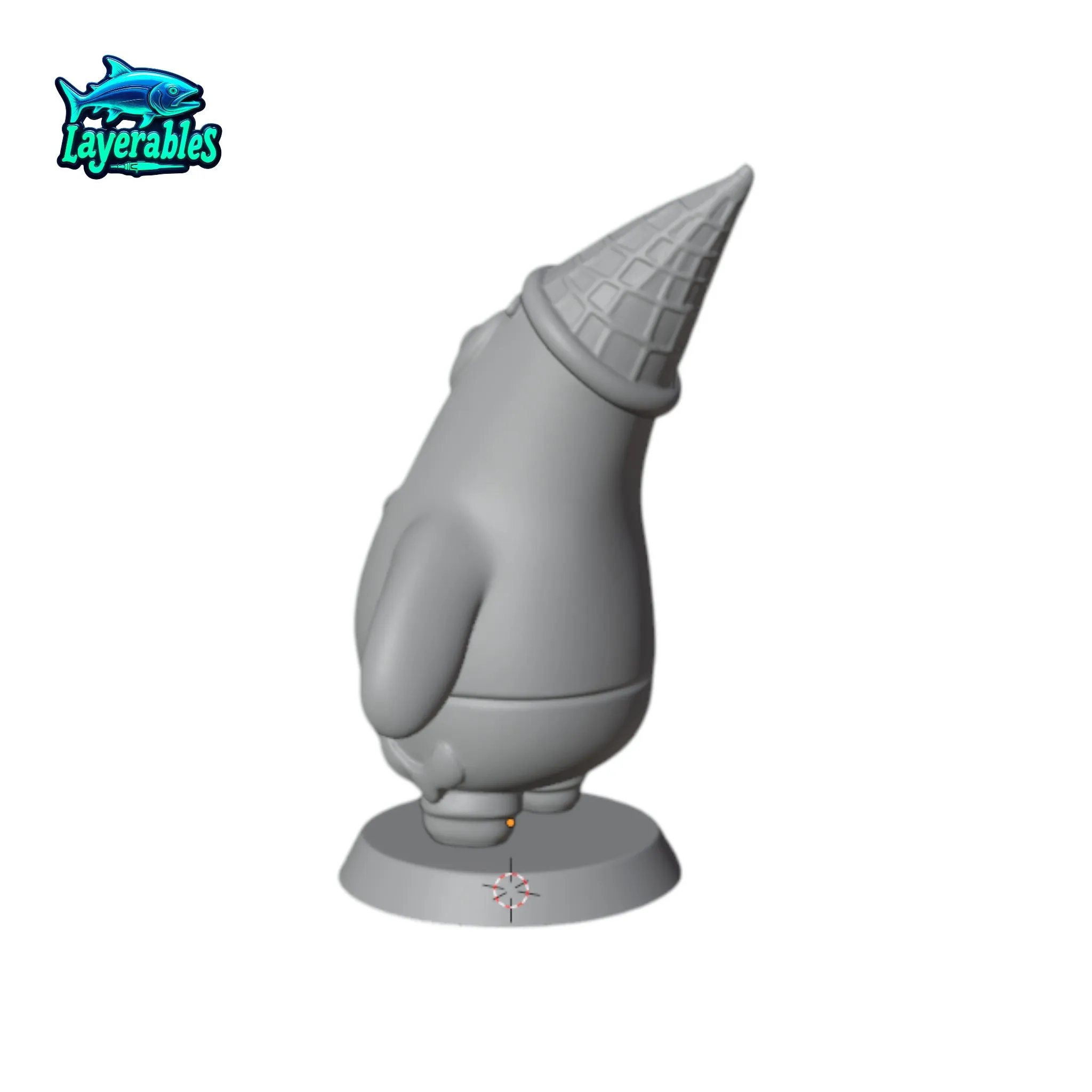 Chibi Patrick STL – Ice Cream Hat Funny Pose