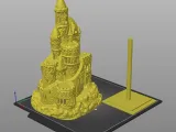 Christmas Village Lighted Castle with LED Wrap Around Pole-8