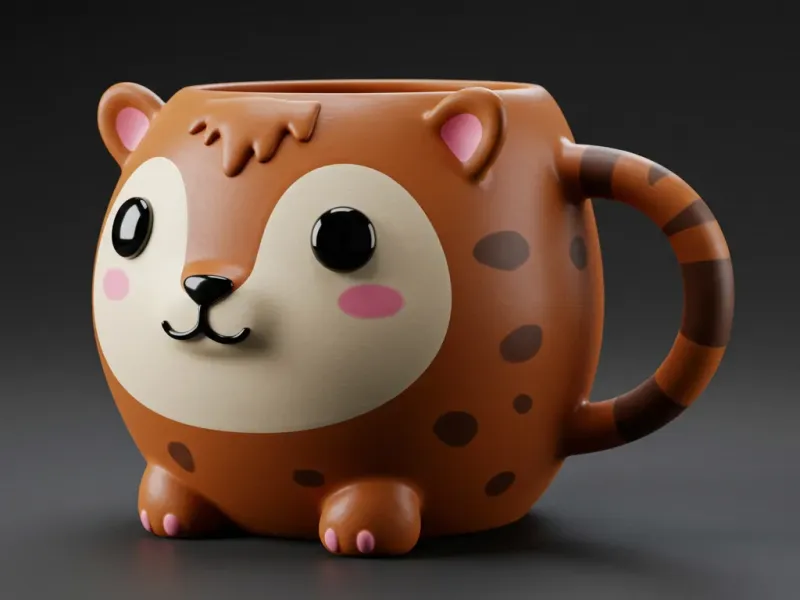Spotty Sipster: The 3D Printed Leopard Hug Mug