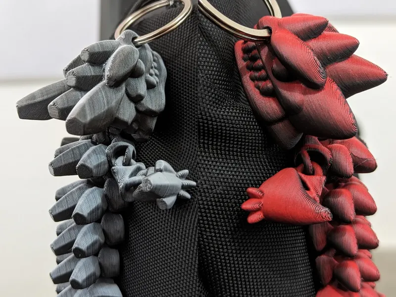 Two articulated dragon keychains 020 and 021-STL-DIGITAL