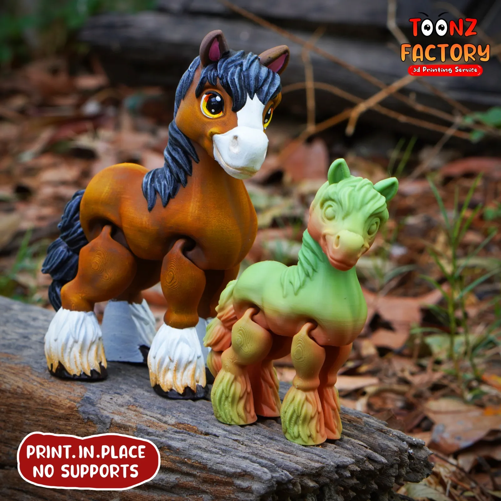 PRINT IN PLACE CUTE FLEXI CLYDESDALE HORSE