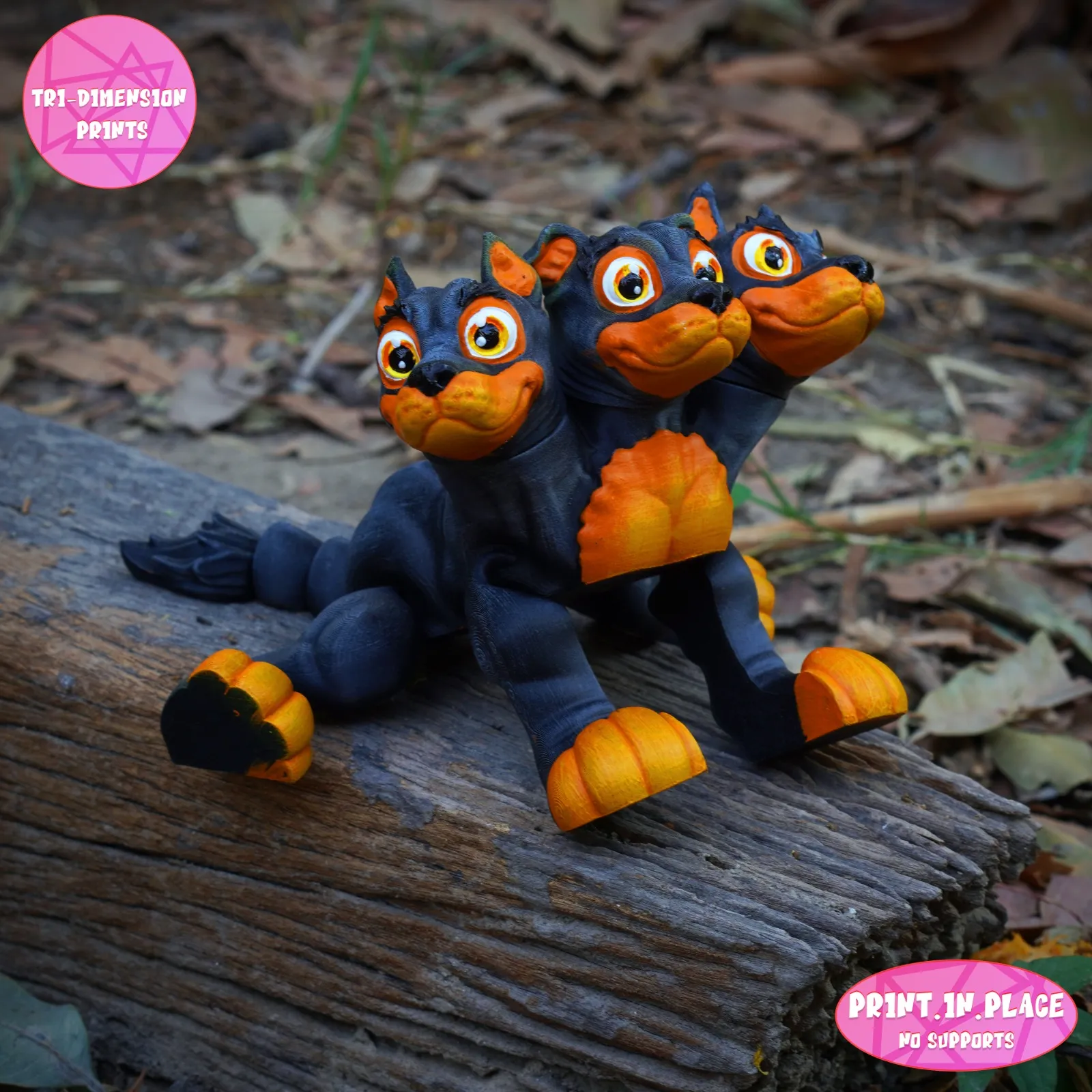 Print In Place Cute Flexi Cerberus Dog