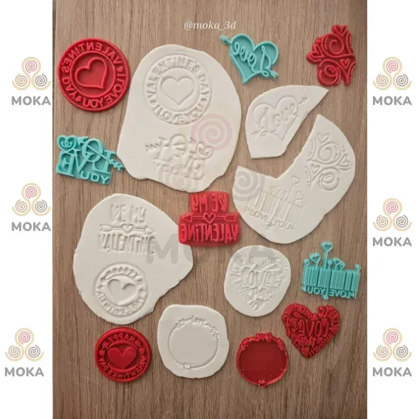 set x 9 Sellos galleta de san valentin