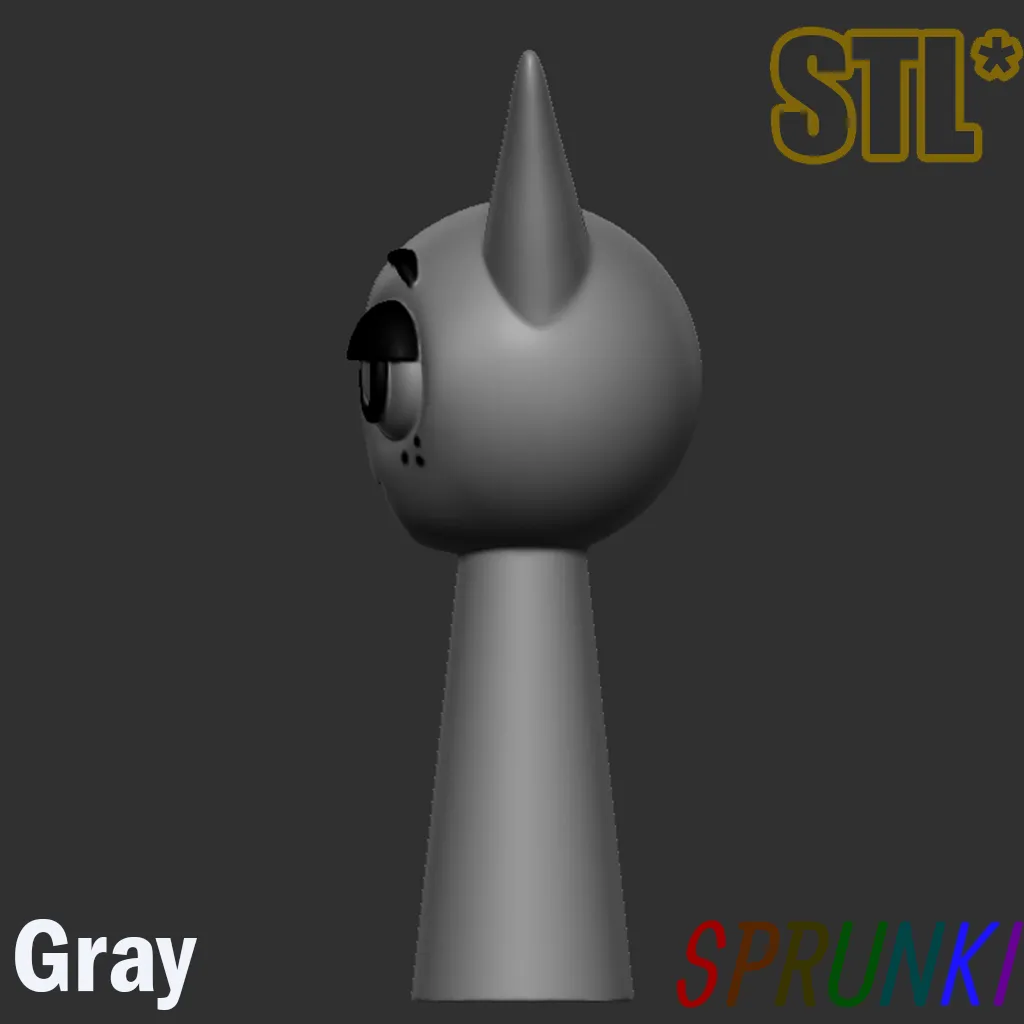 Sprunki Incredibox Gray STL 3D Character Fanart