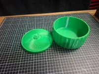 Elegant Ribbed Trinket Box with Rose Lid-3