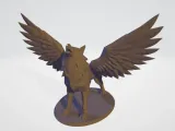 Low Poly Wolf with wings-1