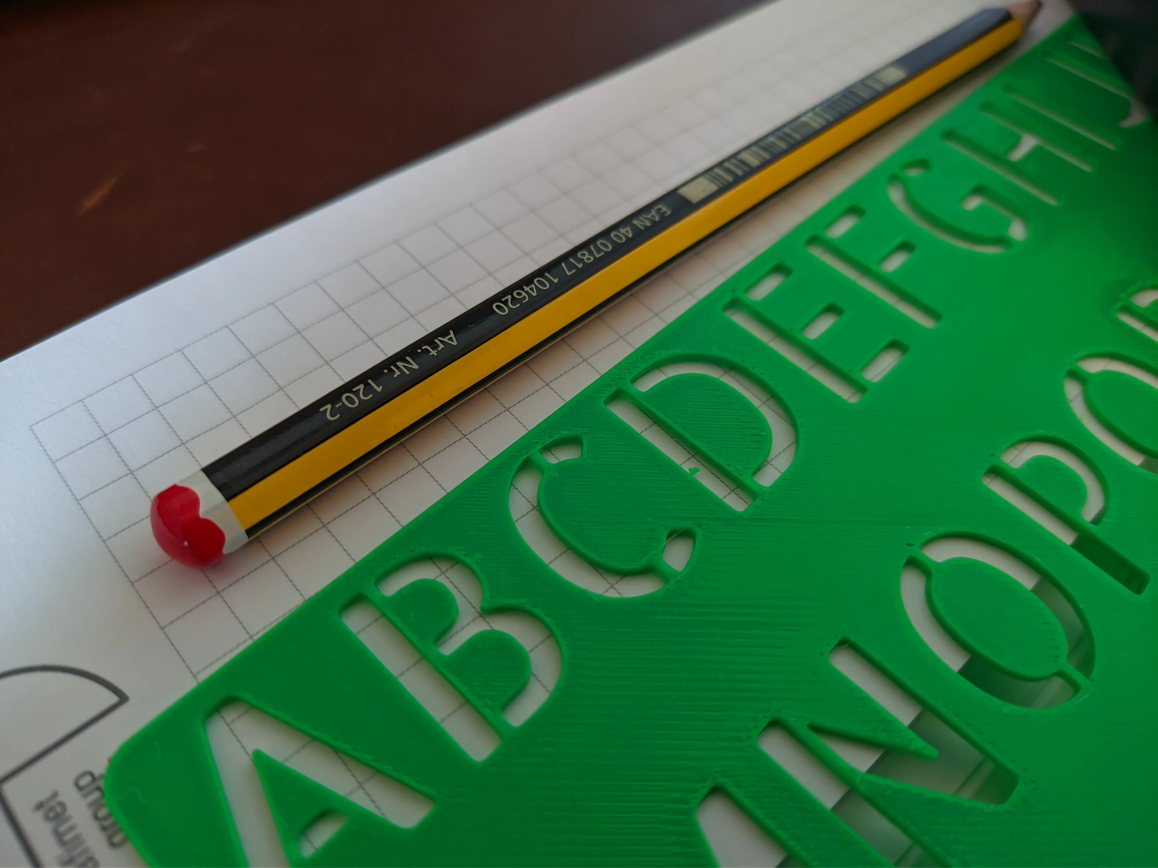 Schablone: Alphabet, Buchstaben und Ziffern