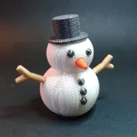 KNITTED SNOWMAN FIGURINE AND ORNAMENT - MULTIPARTS-0