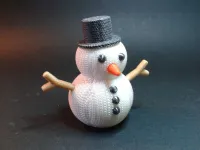 KNITTED SNOWMAN FIGURINE AND ORNAMENT - MULTIPARTS-0