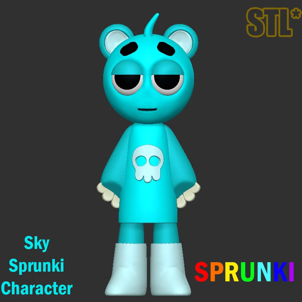 Sky Blue Sprunki STL file Sprunki Incredibox STL 3D