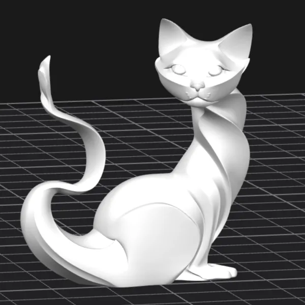 Gato decorativo estilizado multicolor 3MF/STL-3