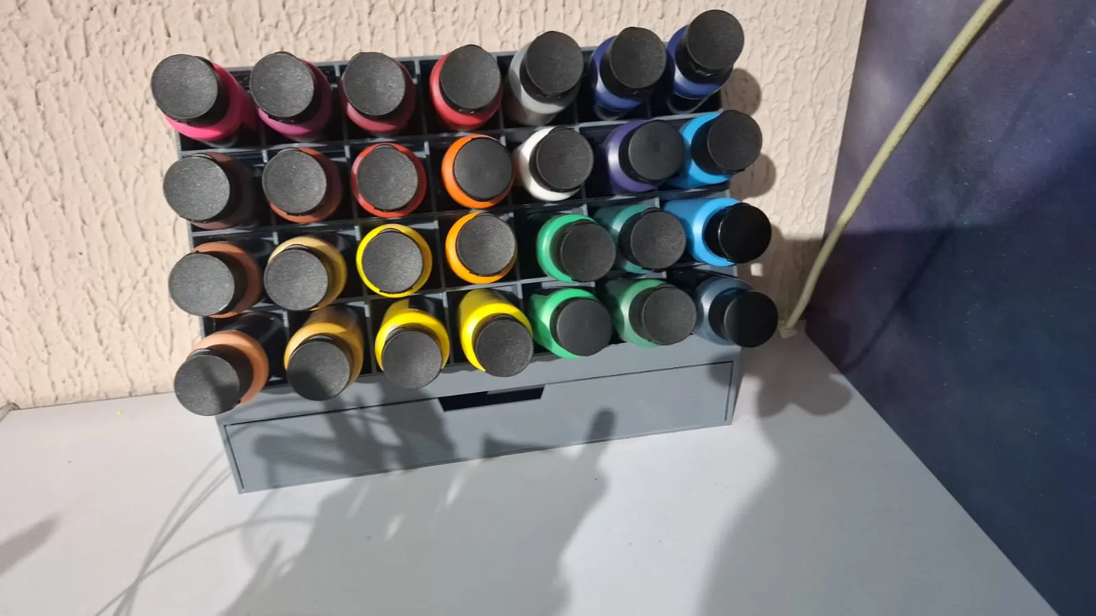 Paint Bottle Organizer with Drawer