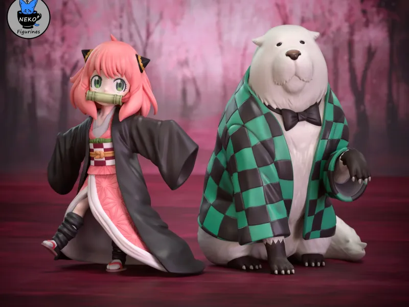 Anya Forger X Demon Slayer - Statuetta anime per stampa 3D