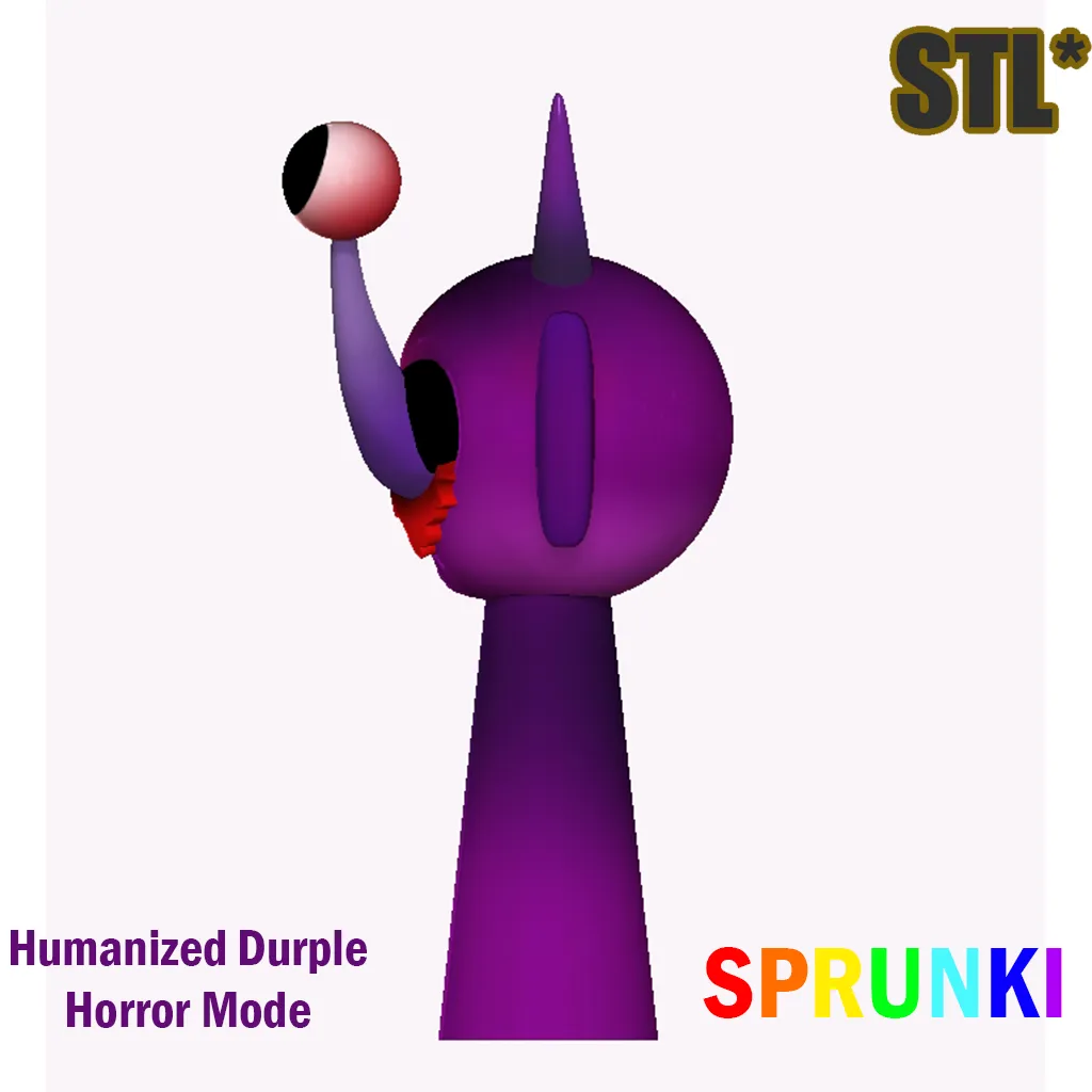 3D Sprunki Incredibox Durple Horror Sprunki STL 3D Character