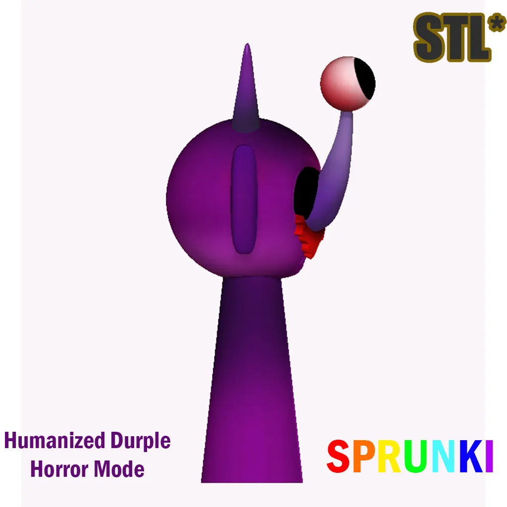 3D Sprunki Incredibox Durple Horror Sprunki STL 3D Character