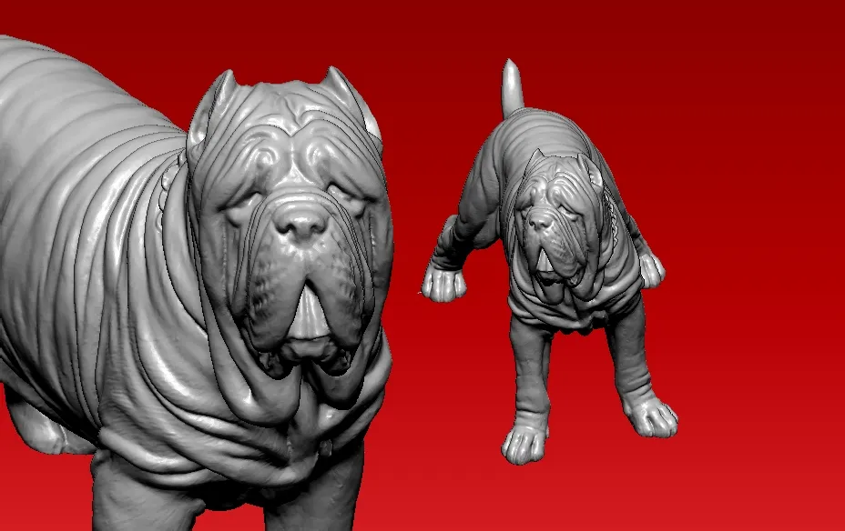 Neapolitan-mastiff-dog statue - 3D print