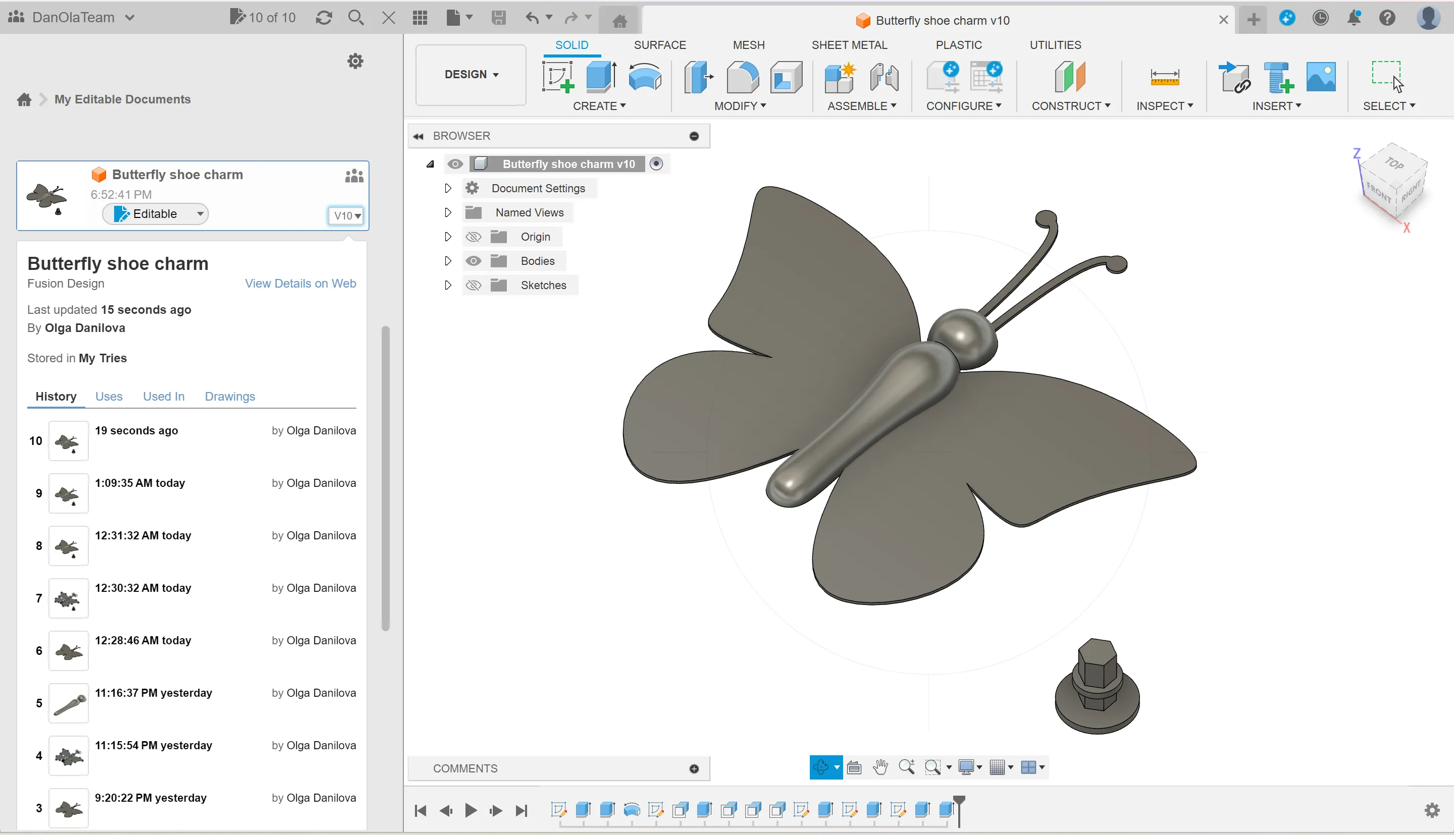 Butterfly shoe charm