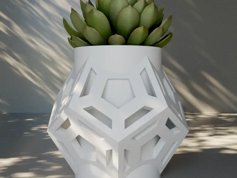 pot de fleurs dodécaèdre vide