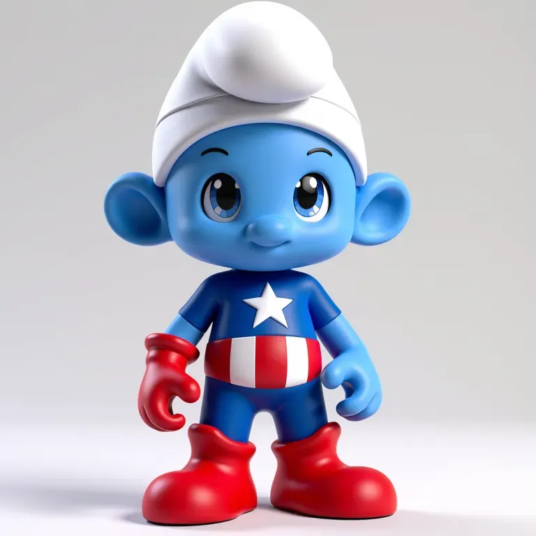 Smurf Capitan America Figurine