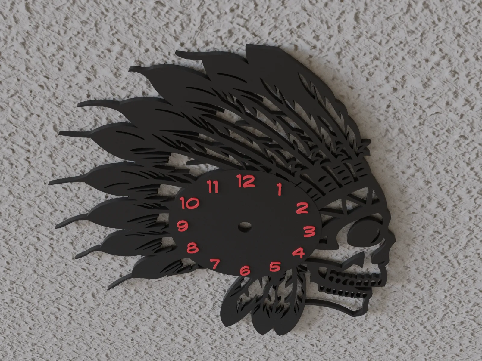 apachen-Totenkopf Vinyl-Wanduhr