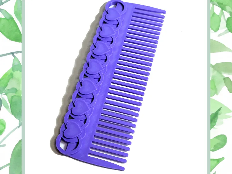 Peigne à cheveux en forme de cœurs et d'anneaux - Impression 3D mignonne et romantique .STL