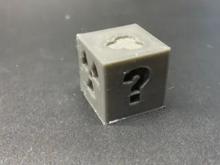 New test cube with shapes every surface 20 mm