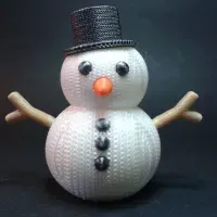 KNITTED SNOWMAN FIGURINE AND ORNAMENT - MULTIPARTS-4