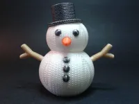KNITTED SNOWMAN FIGURINE AND ORNAMENT - MULTIPARTS-4