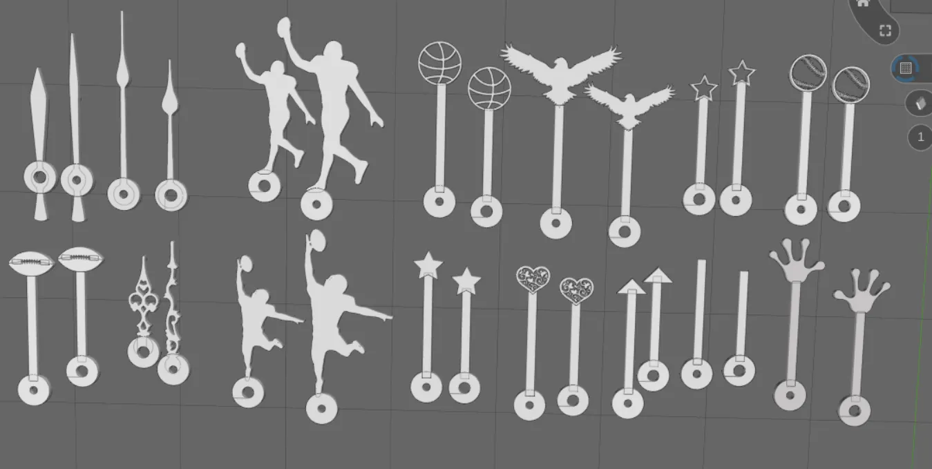 Assorted clock hands