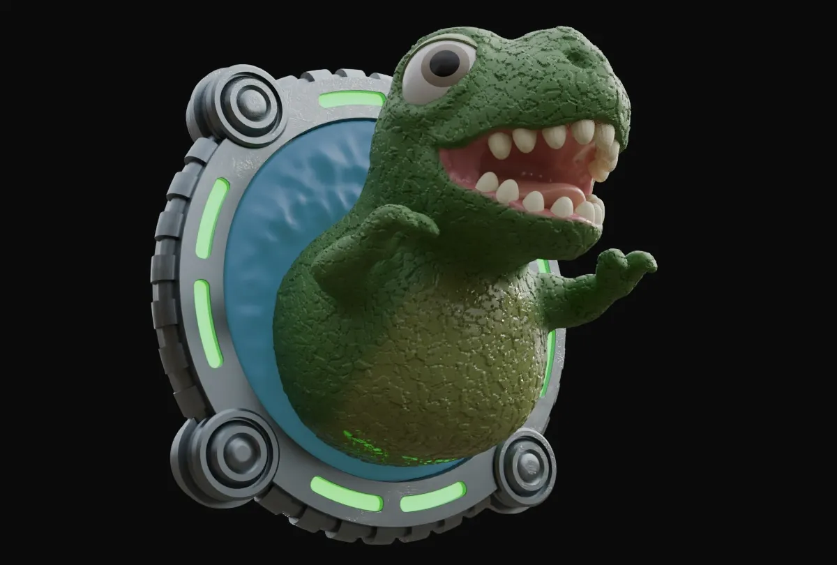 Chibi T-Rex (Tyrannosaurus Rex) Portal Fridge Magnet