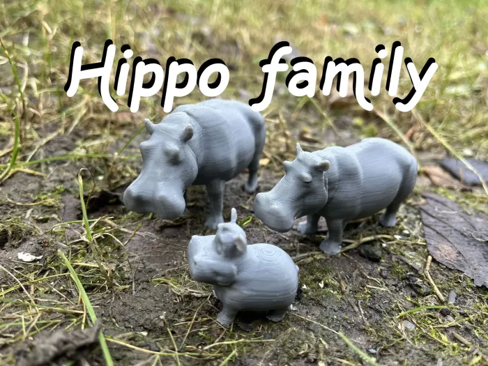 3D Printer Files | 3MF File | Hippo family | Creality Cloud