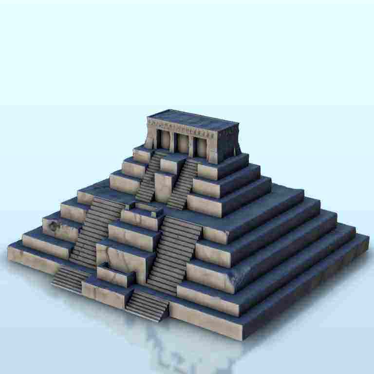 Large mesoamerican pyramid with stairways 1 - miniatures war | 3D ...